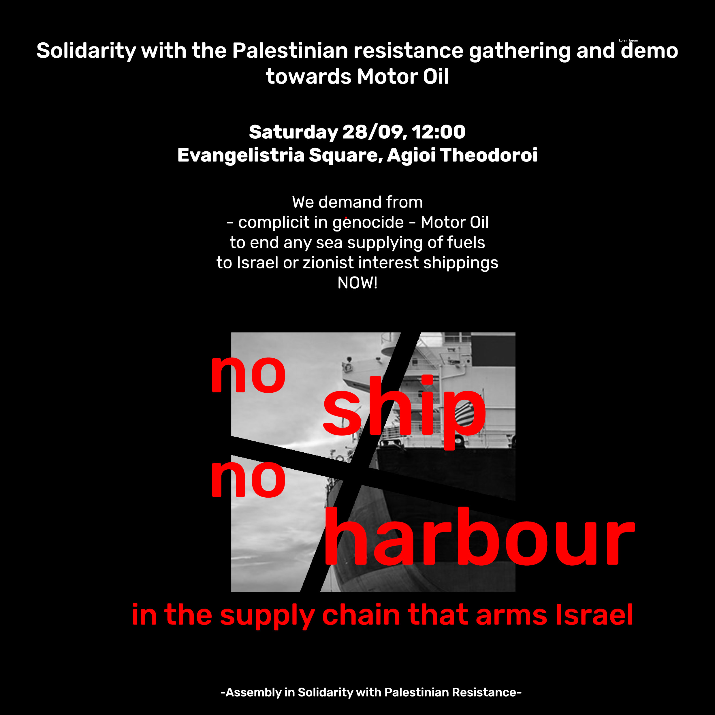 Solidarity with Palestinian Resistance Demo: No Ship no Harbour