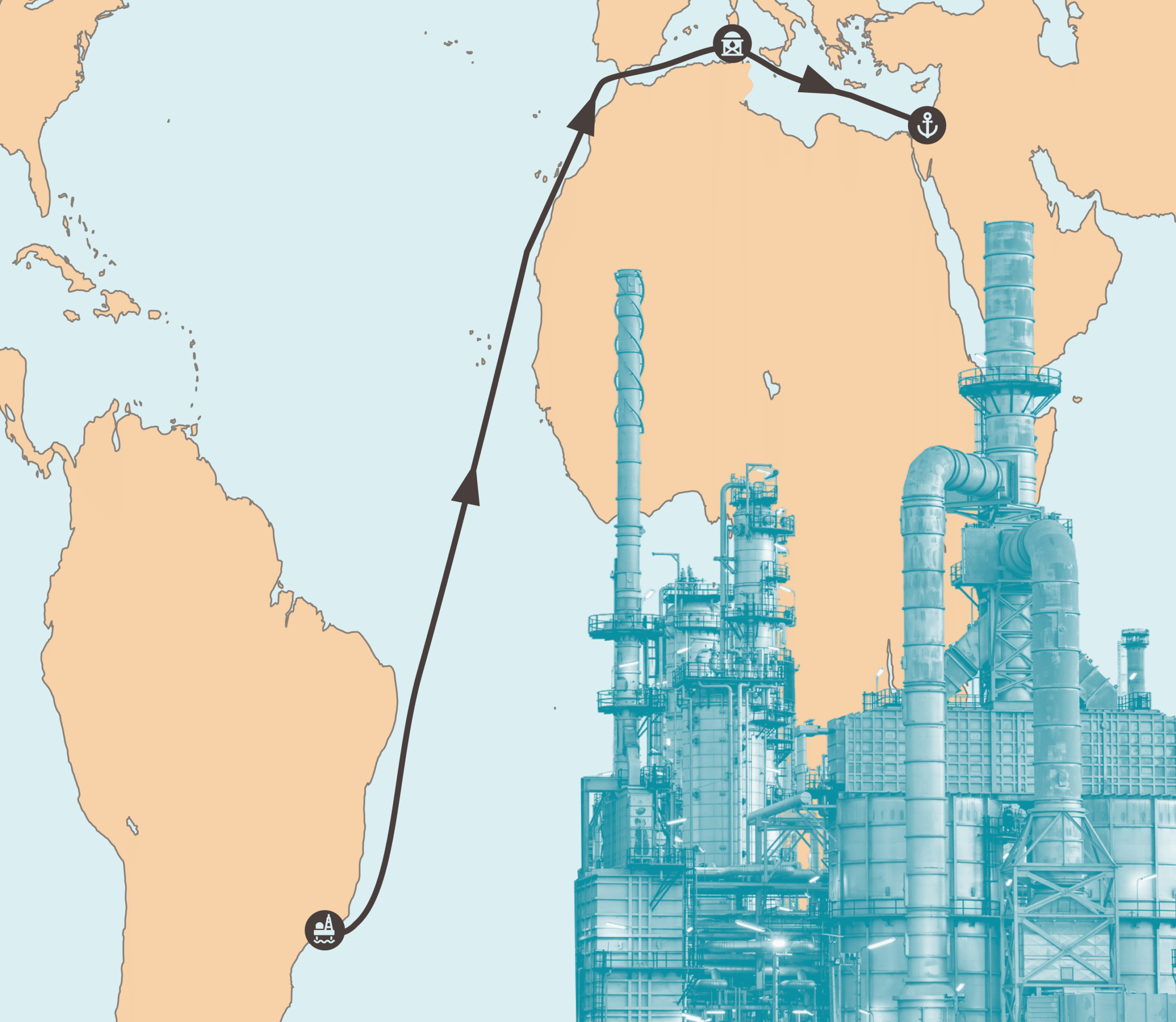 Brazil-Italy-Israel Crude Oil Corridor